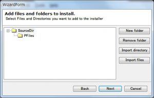 Add files and folders to install