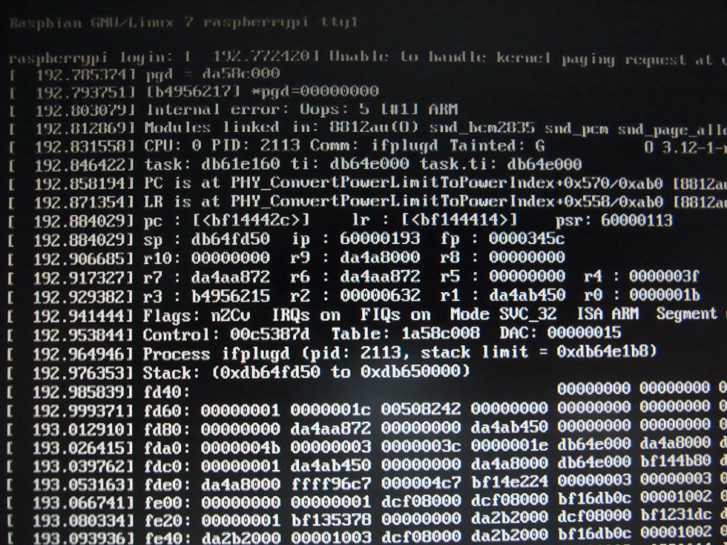 raspberry pi kernel panic