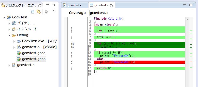 Eclipse上でgcovを用いたカバレッジデータの作成 Tomosoft